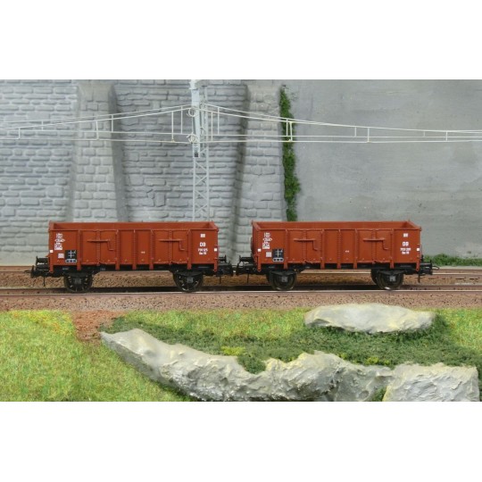 WB-926-Ree Modeles WB926 Set de 2 wagons Tombereau caisse métallique, DB, ep.III