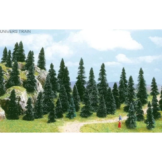 Busch_6497-Busch 6497 Lot de 50 sapins assortis
