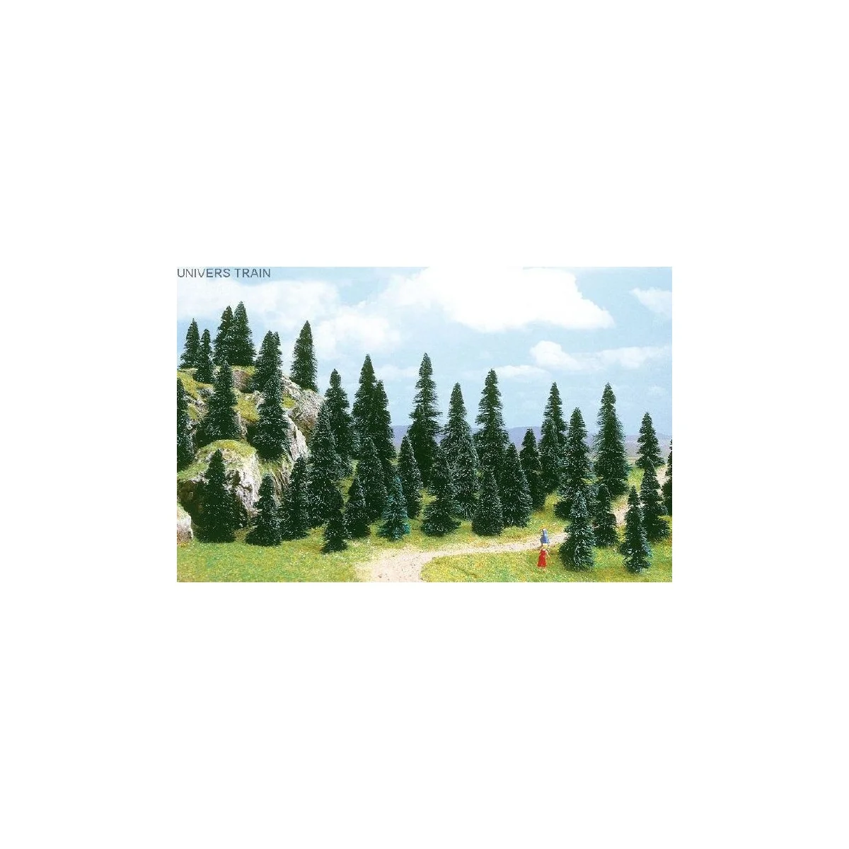 Busch 6497 Lot de 50 sapins assortis Busch Busch_6497 - 1
