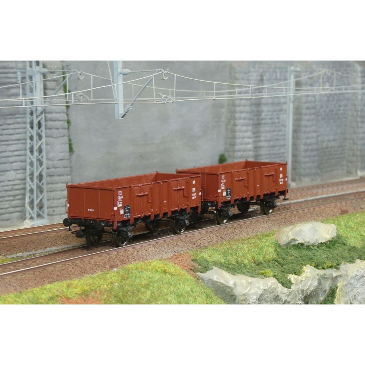 Ree Modeles WB926 Set de 2 wagons Tombereau caisse métallique, DB, ...