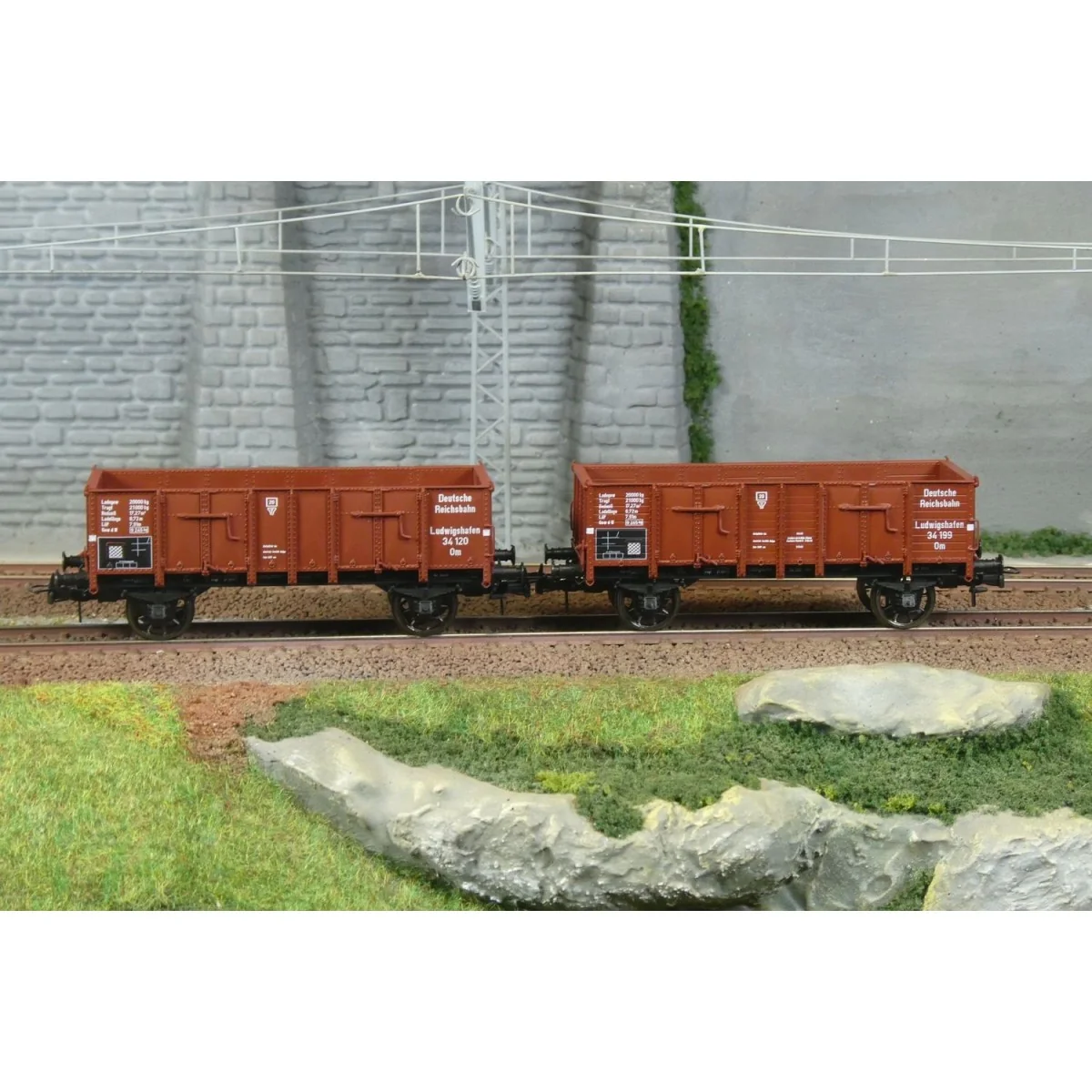 Ree Modeles WB928 Set de 2 wagons Tombereau caisse métallique et bo...