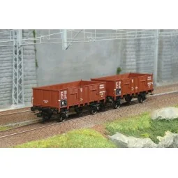 Ree Modeles WB928 Set de 2 wagons Tombereau caisse métallique et bo...