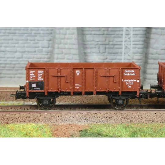 Ree Modeles WB928 Set of 2 Dump Wagons with Metal and Wooden Body, ... WB-928-Ree Modeles WB928 Set of 2 Dump Wagons with Metal and Wooden Body, DR, Era III