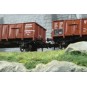 WB-928-Ree Modeles WB928 Set de 2 wagons Tombereau caisse métallique et bois, DR, ep.III