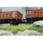 Ree Modeles WB928 Set of 2 Dump Wagons with Metal and Wooden Body, ... WB-928-Ree Modeles WB928 Set of 2 Dump Wagons with Metal and Wooden Body, DR, Era III