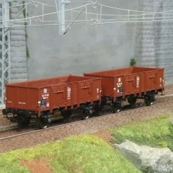 Ree Modeles WB931 Set de 2 wagons Tombereau caisse bois, DR, ep.IV
