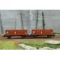 WB-931-Ree Modeles WB931 Set de 2 wagons Tombereau caisse bois, DR, ep.IV