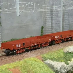 Set de 2 wagons à bords bas, bogies, type TP, SNCF - Roco 6600224