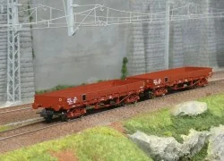 Set of 2 low-sided wagons, bogies, type TP, SNCF - Roco 6600224