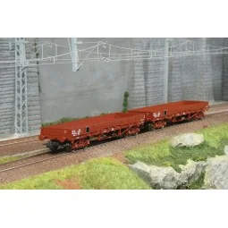 Set of 2 low-sided wagons, bogies, type TP, SNCF - Roco 6600224