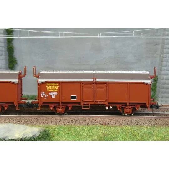 Set of 3 sliding roof wagons, type Tms, SNCF, HO - Roco 6600173 Roco_6600173-Set of 3 sliding roof wagons, type Tms, SNCF, HO - Roco 6600173