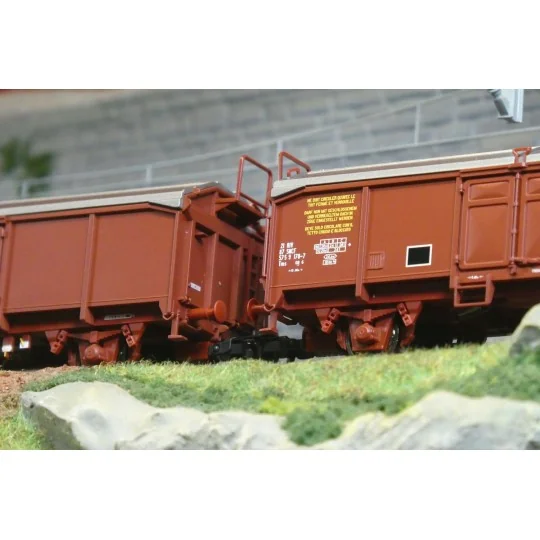 Set of 3 sliding roof wagons, type Tms, SNCF, HO - Roco 6600173 Roco_6600173-Set of 3 sliding roof wagons, type Tms, SNCF, HO - Roco 6600173