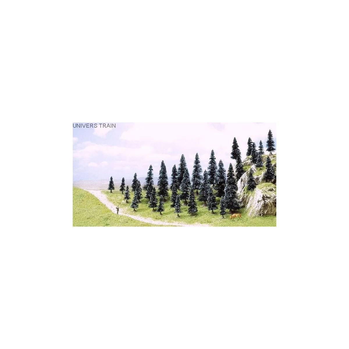 Busch 6492 Lot de 35 sapins assortis avec racines Busch Busch_6492 - 1