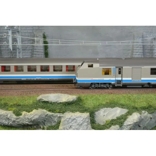 LSM_41253DC-LS Models 41253DC Set de 3 voitures VU + VTU, voiture pilote, SNCF, TER Rhône-Alpes, logo Casquette, éclairage