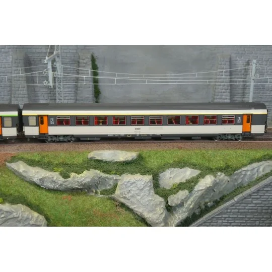 LSM_41250DC-LS Models 41250DC Set of 3 original Corail coaches (VU + VTU), driving trailer, SNCF, framed logo, lighting