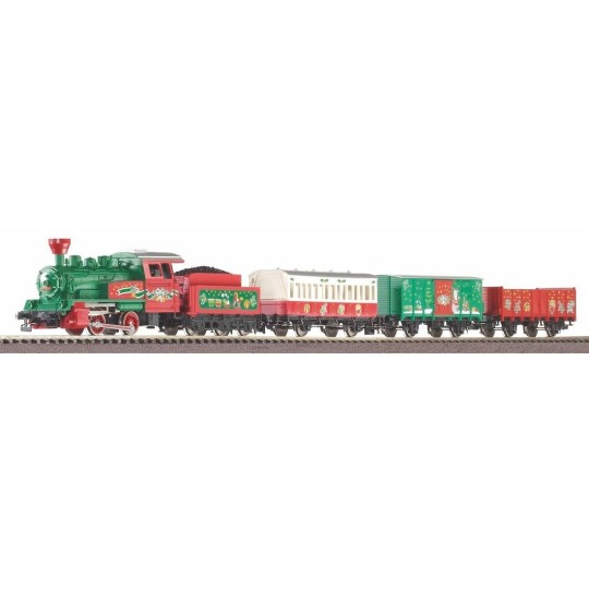 Piko_57081-Piko 57081 Christmas Starter Set with Steam Locomotive and 3 Carriages