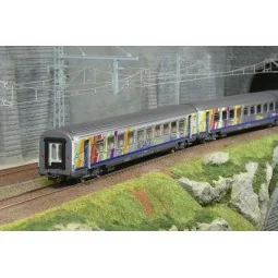 Set de 2 voitures voyageurs Corail « Alsace » SNCF – HO 1/87 – Piko...