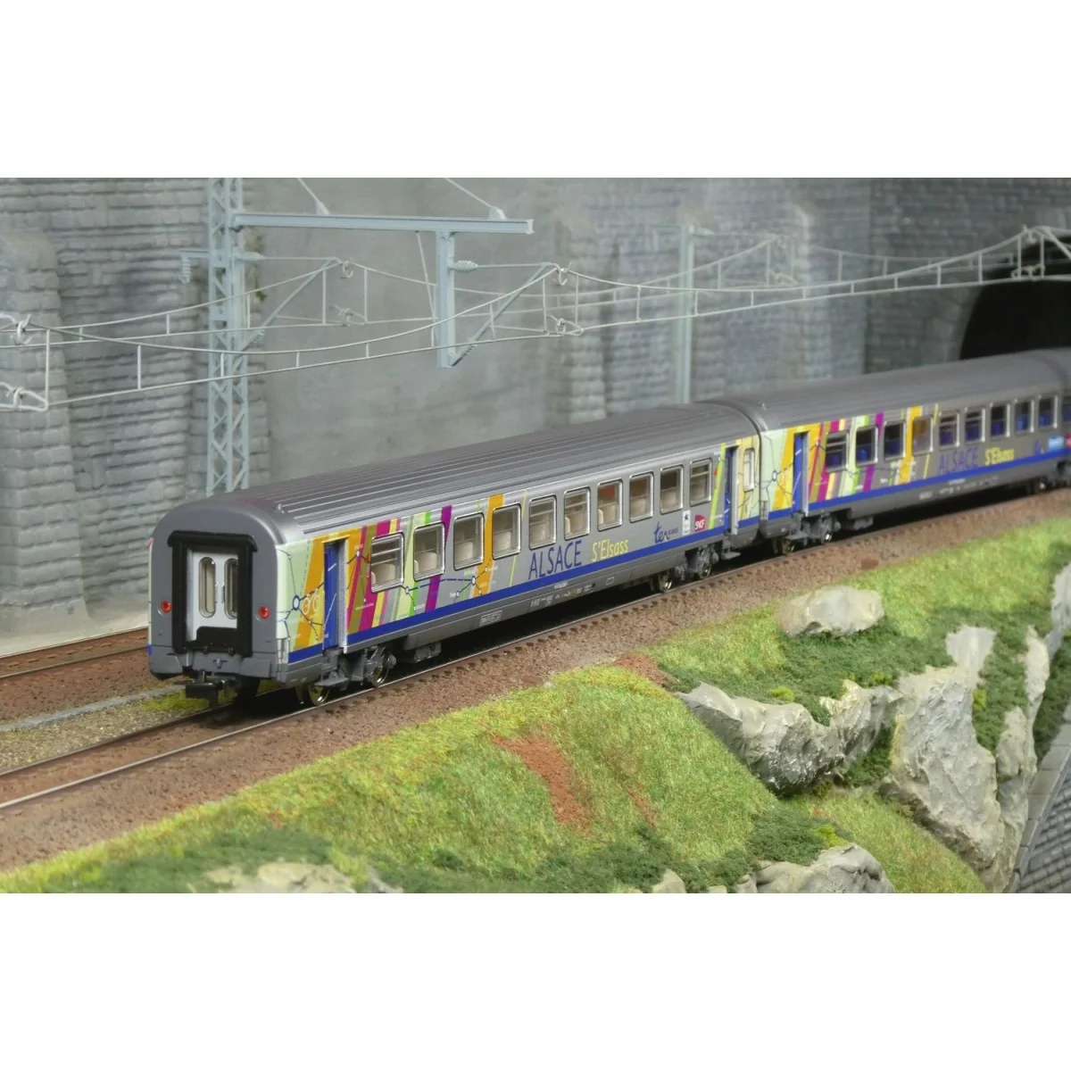 Piko 97143 Set of 2 Corail Alsace passenger cars, A10tu / B11tu, Ca...