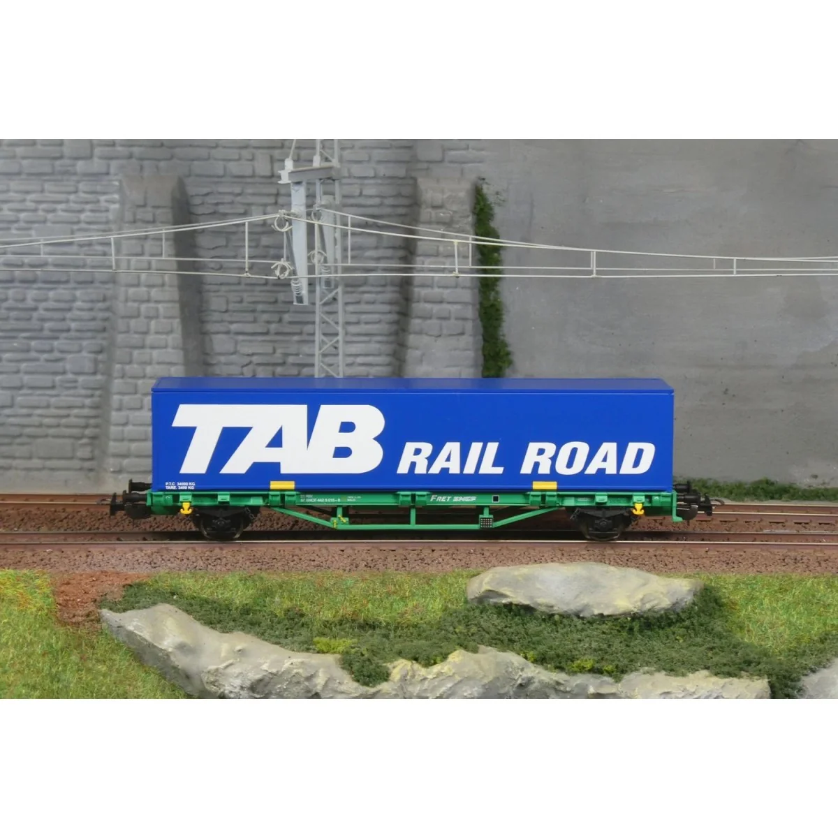Piko 97167 2-axle flat wagon with 40' Tab Rail Road container