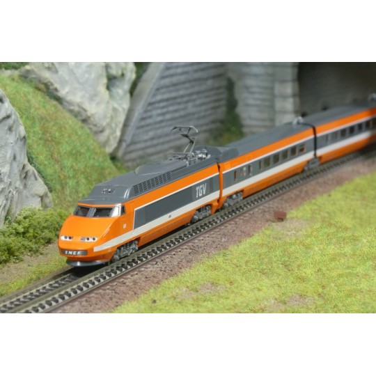 KATO_10-2083-Kato 10-2083 TGV Sud-Est SNCF, Orange origin, No. 84, 5 elements, N 1/160