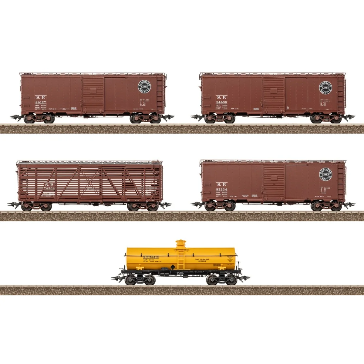 Coffret de 5 wagons de marchandises Southern Pacific - Trix 24915