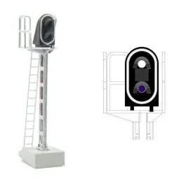 MAFEN 413202 Main signal with 2 LED lights (white/purple), SNCF, N ...