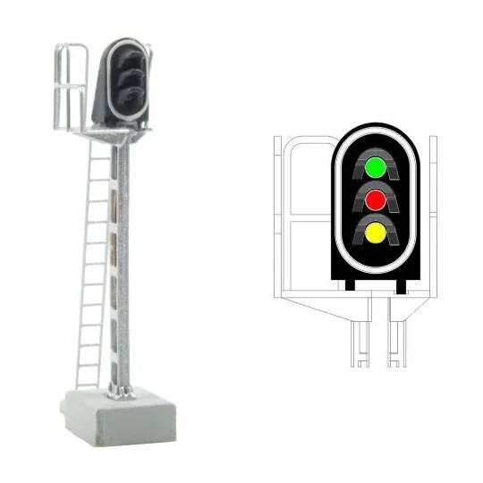 MAFEN_413203-MAFEN 413202 Signal principal 2 feux LED (blanc/violet), SNCF, échelle N