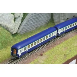 Set of 2 UIC B9c9x 2nd class sleeping cars, TEN, white Nouil logo...