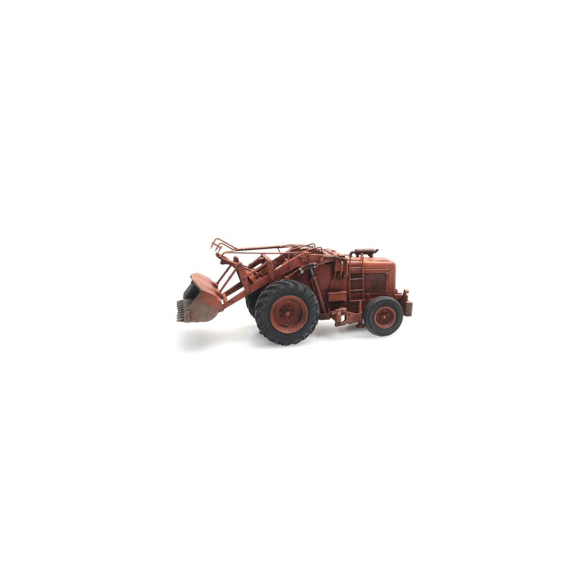 Artitec 387.379 Bischoff Polytrac backhoe loader with bucket, orang...