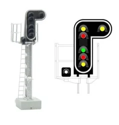 MAFEN 413209 Main signal with 7 LED lights (double yellow/purple/wh...