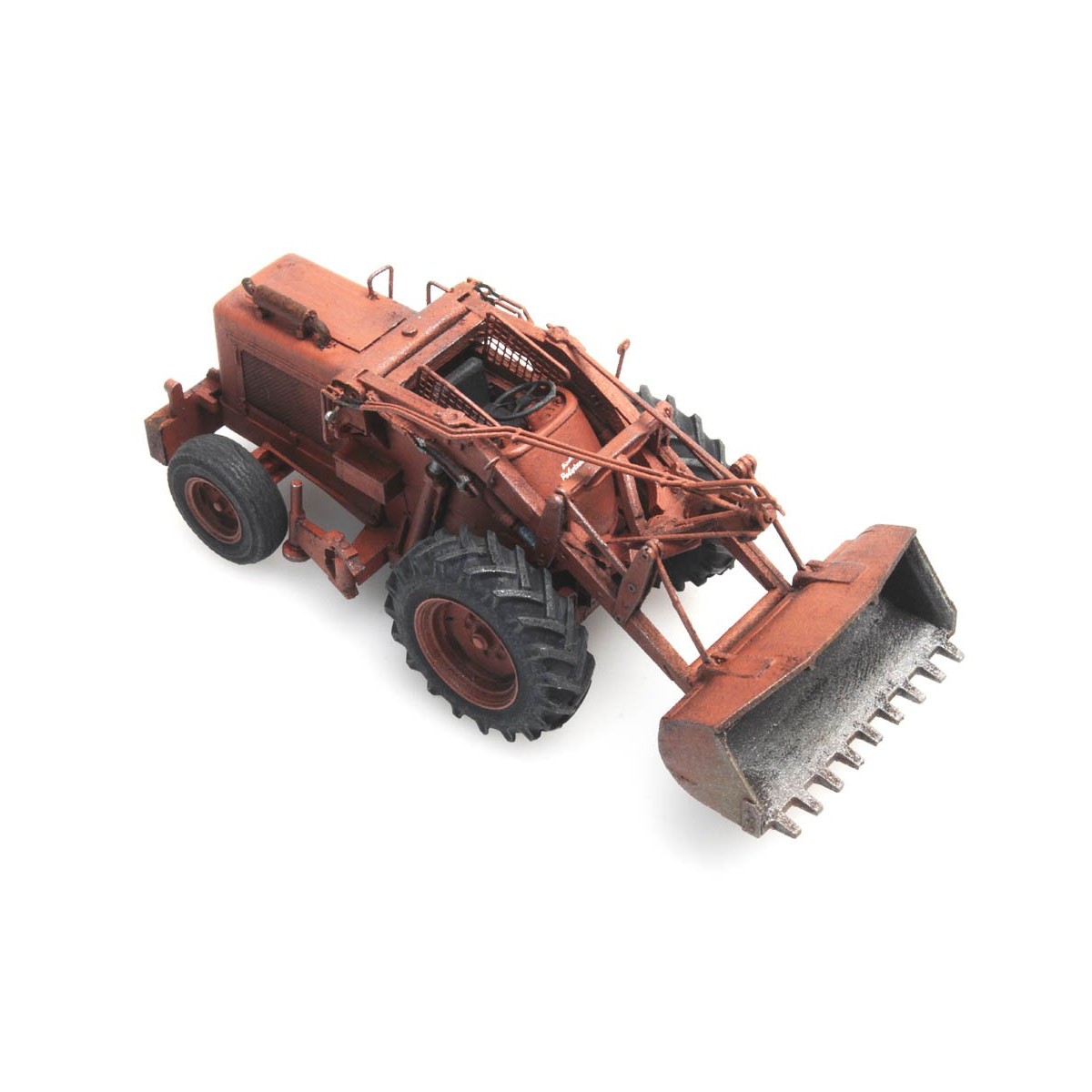 Artitec 387.379 Bischoff Polytrac backhoe loader with bucket, orang...