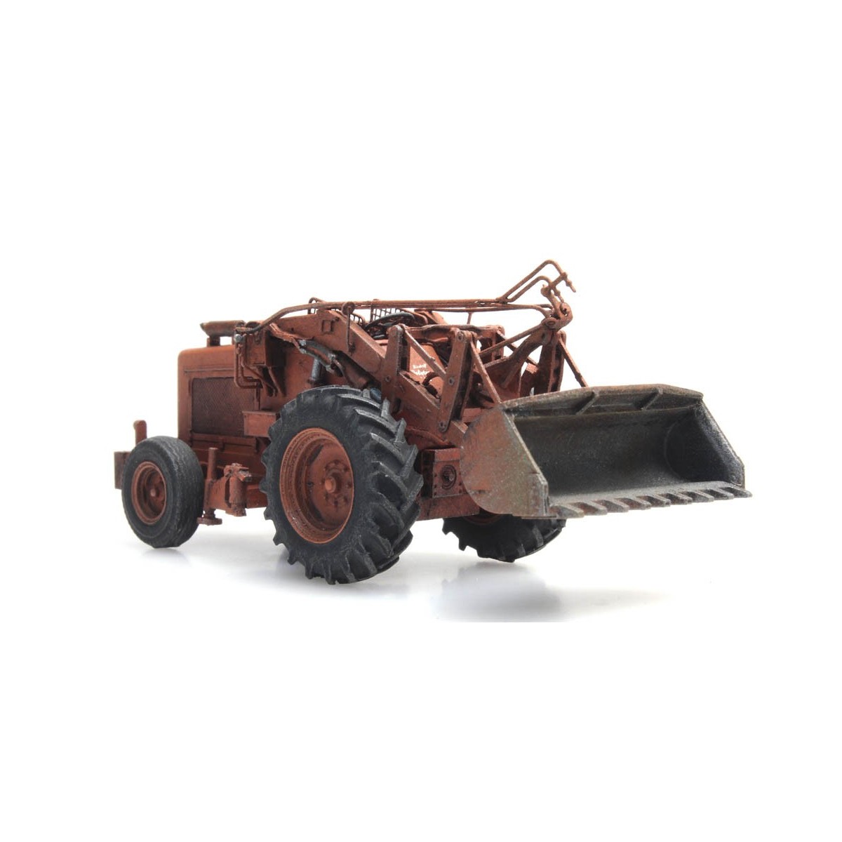 Artitec 387.379 Bischoff Polytrac backhoe loader with bucket, orang...