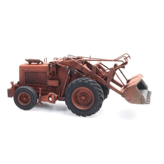 Arti_387.379-Artitec 387.379 Bischoff Polytrac backhoe loader with bucket, orange