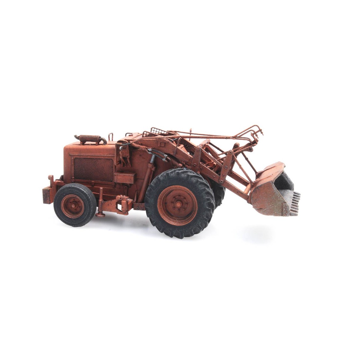Artitec 387.379 Bischoff Polytrac backhoe loader with bucket, orang...