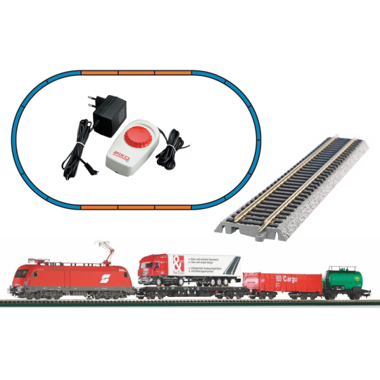 Piko_57177-Piko 57177 Analog Freight Starter Set, with ÖBB Taurus Locomotive
