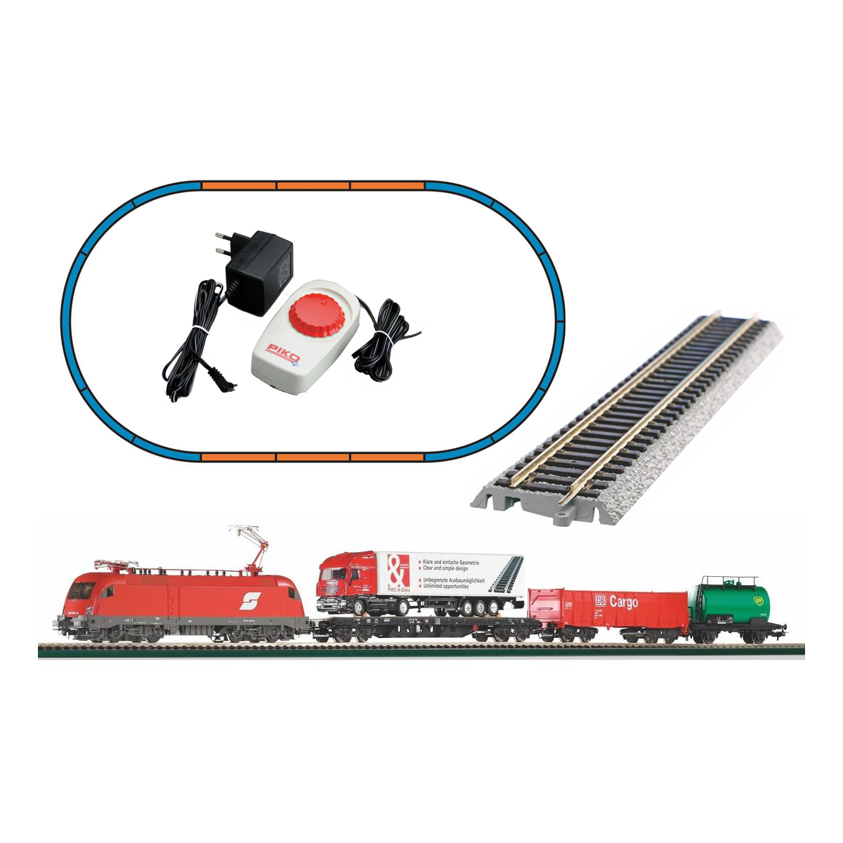 Piko 57177 Analog Freight Starter Set, with ÖBB Taurus Locomotive -...