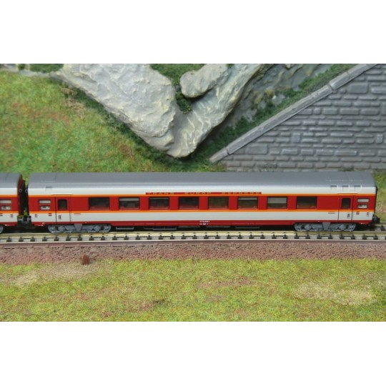 Trix_15691-MiniTrix 15691 Set de 2 voitures voyageurs grand confort, 1ère classe, SNCF, TEE, échelle N