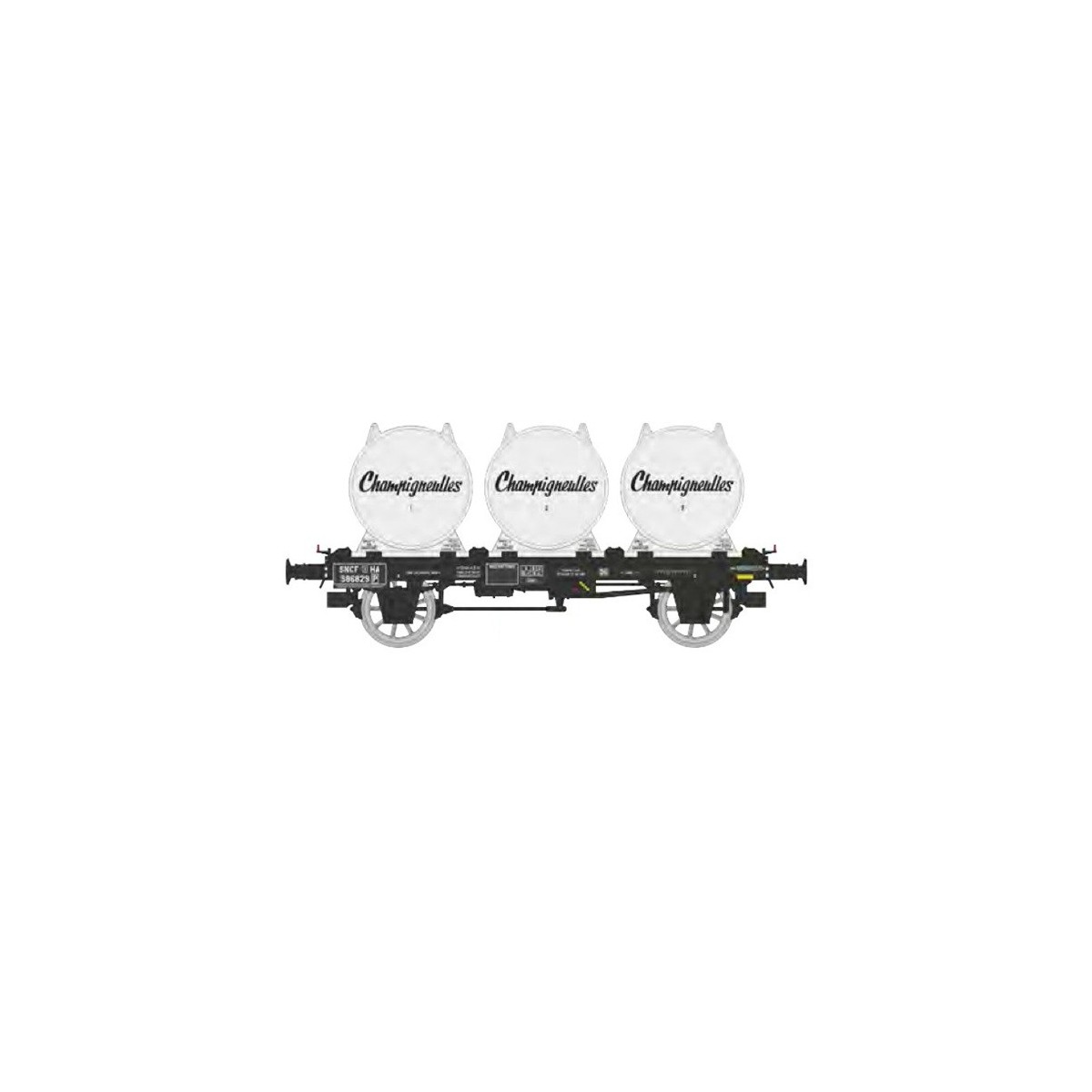 Flat wagon OCEM 19 + 4 beer containers CHAMPIGNEULLES- REE Models -... Flat wagon OCEM 19 + 4 beer containers CHAMPIGNEULLES- REE Models -...