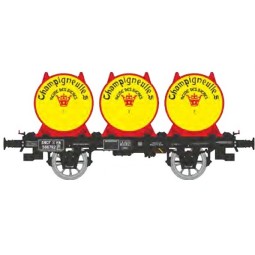 Wagon plat OCEM 19 + 4 containers à bière CHAMPIGNEULLES- REE Model...