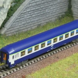 UIC B9c9x couchette coach 2nd class TEN livery with framed white SN...