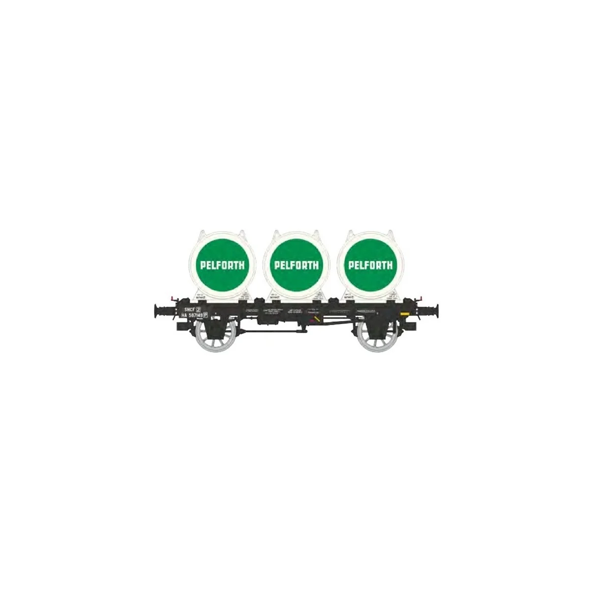 OCEM 19 flat wagon + 4 PELFORTH beer containers - REE Models - WB99... OCEM 19 flat wagon + 4 PELFORTH beer containers - REE Models - WB99...