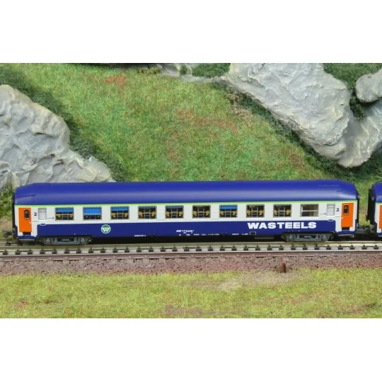 NW-346-2 voitures couchettes UIC B9c9x 2CL livrée TEN logo blanc Nouille SNCF -  REE NW-352 - N 1/160