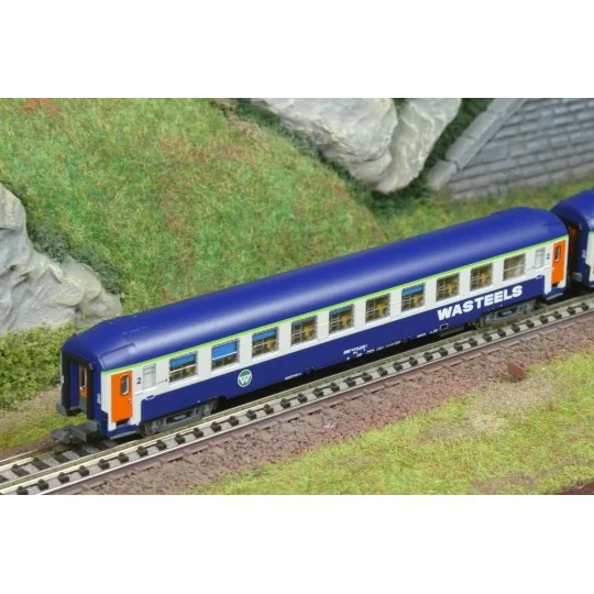 NW-346-2 voitures couchettes UIC B9c9x 2CL livrée TEN logo blanc Nouille SNCF -  REE NW-352 - N 1/160