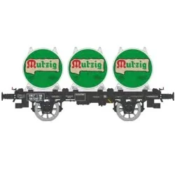 OCEM 19 flat wagon + 4 MUTZIG beer containers - REE Models - WB994 ...