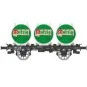 OCEM 19 flat wagon + 4 MUTZIG beer containers - REE Models - WB994 ... WB-994-OCEM 19 flat wagon + 4 Kronenbourg beer containers - REE Models - WB992 - HO - WB-994