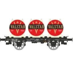 Wagon plat OCEM 19 + 4 containers à bière VALSTAR - REE Modeles - W...