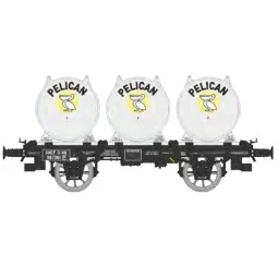 Wagon plat OCEM 19 + 4 containers à bière Pelican - REE Modeles - W...