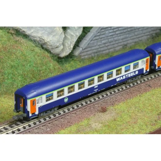 NW-348-Coffret de 2 voitures couchettes UIC B9c9x Wasteels SNCF, REE NW-346, N 1/160