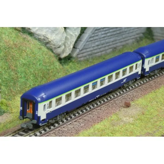 NW-354-2 voitures couchettes UIC B9c9x 2CL livrée TEN logo blanc encadré SNCF - REE NW-350, N 1/160