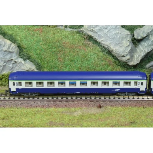 NW-354-2 voitures couchettes UIC B9c9x 2CL livrée TEN logo blanc encadré SNCF - REE NW-350, N 1/160